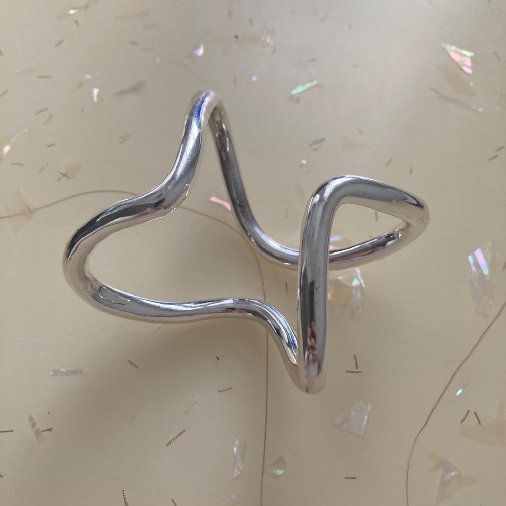 H&M Statement Real Silver Plated Bangle Bracelet